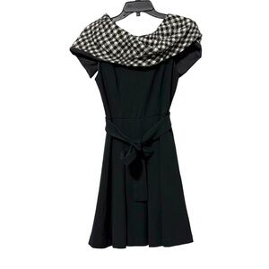 Alice + Olivia Black White Off The Shoulder Mini Dress Sz Small Academia Preppy